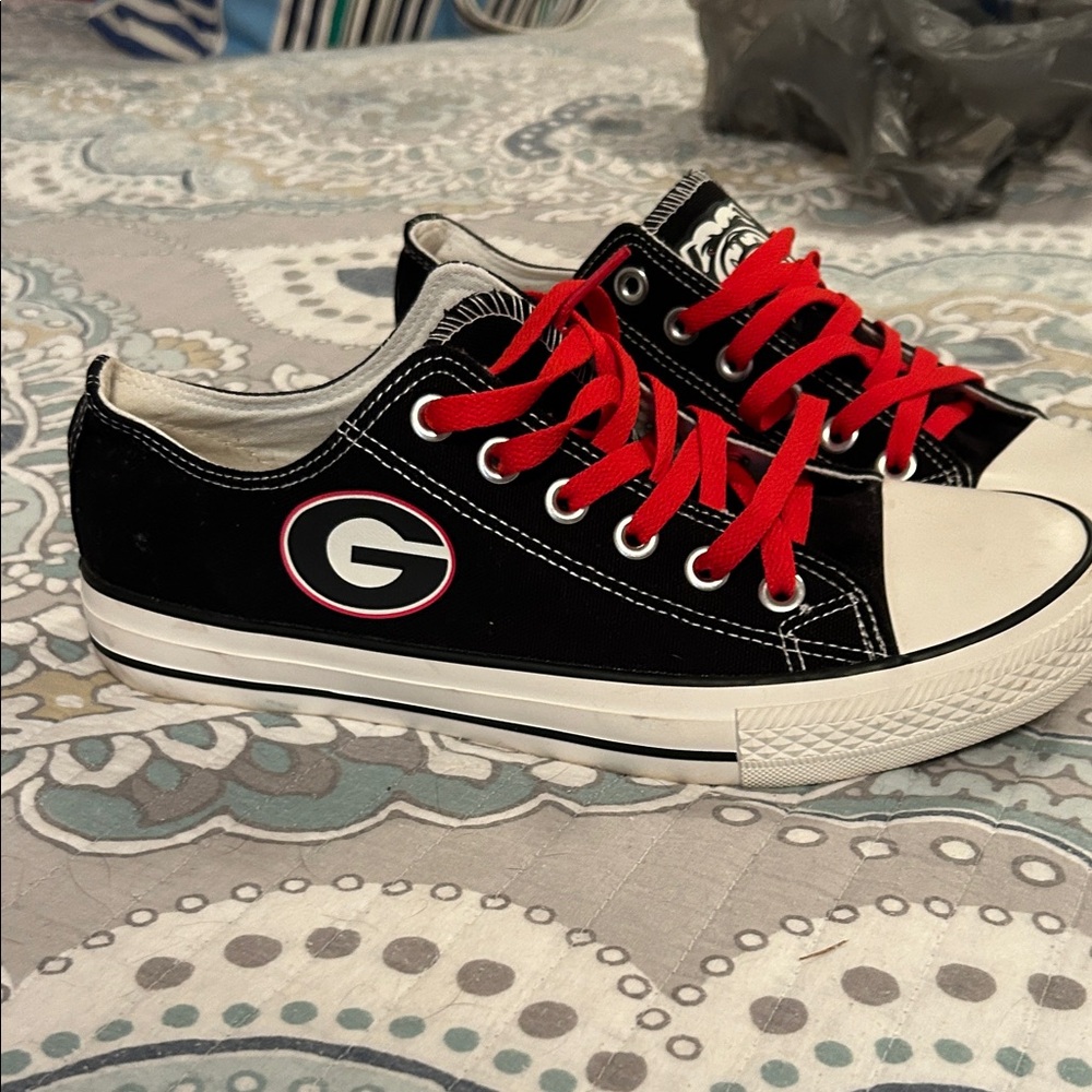 Men's UGA Black and Red Canvas Sneakers